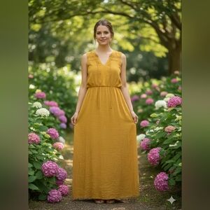 Luxology Mustard Maxi Dress